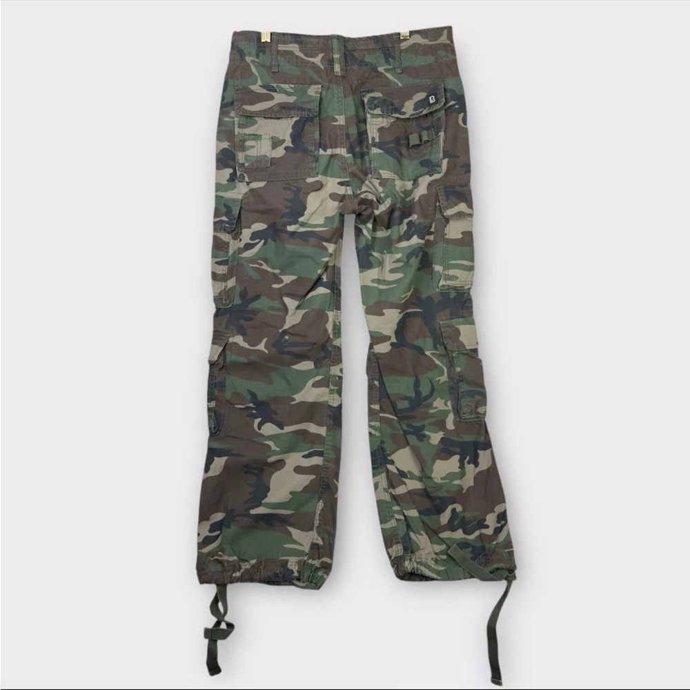 Brandit Individual Wear Camo Cargo Pants Mens M 32x30 Green Woodland drawstring - Picture 4 of 16
